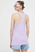 Бавовняний топ Roxy колір фіолетовий