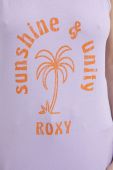 Бавовняний топ Roxy колір фіолетовий