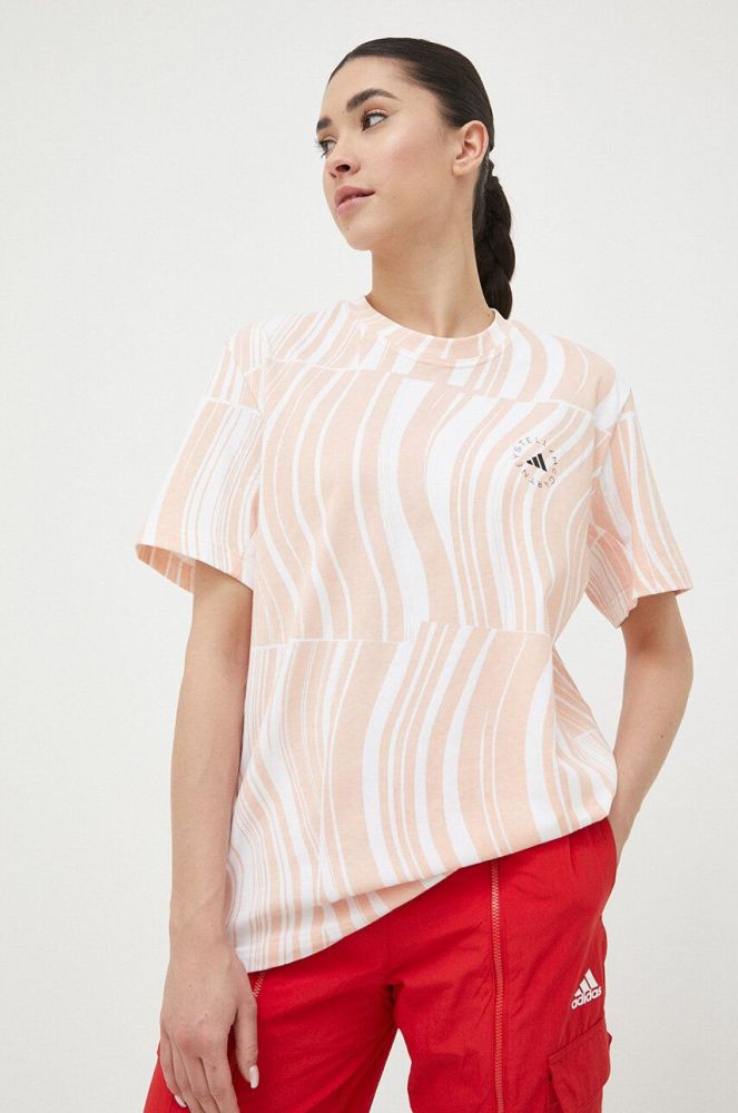 Бавовняна футболка adidas by Stella McCartney колір помаранчевий