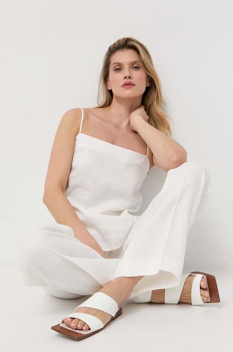 Льняний топ Luisa Spagnoli колір білий