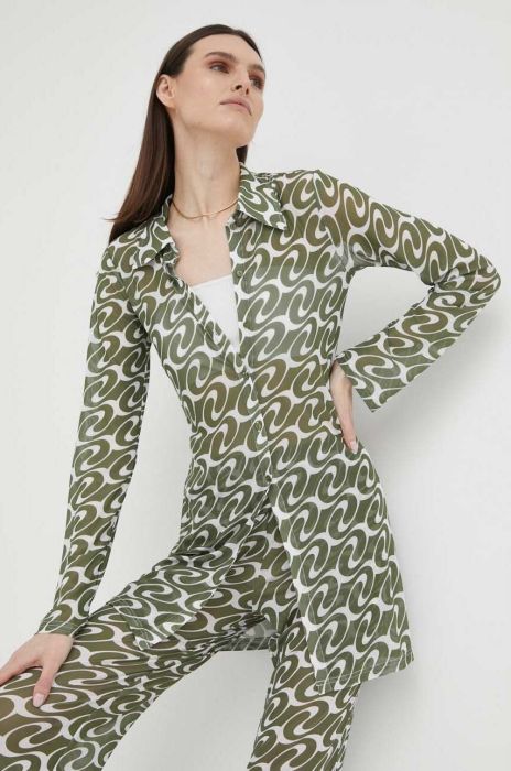 Сорочка R?sum? жіноча колір зелений regular класичний комір (3186187)