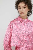 Сорочка Rotate жіноча колір рожевий relaxed класичний комір