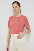 Бавовняна футболка Peak Performance колір рожевий