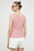 Бавовняний топ Volcom колір рожевий