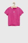 Дитяча футболка adidas G RUN TEE колір фіолетовий