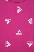 Дитяча бавовняна футболка adidas G BLUV колір фіолетовий