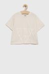 Дитяча бавовняна футболка Guess колір бежевий (2857214)