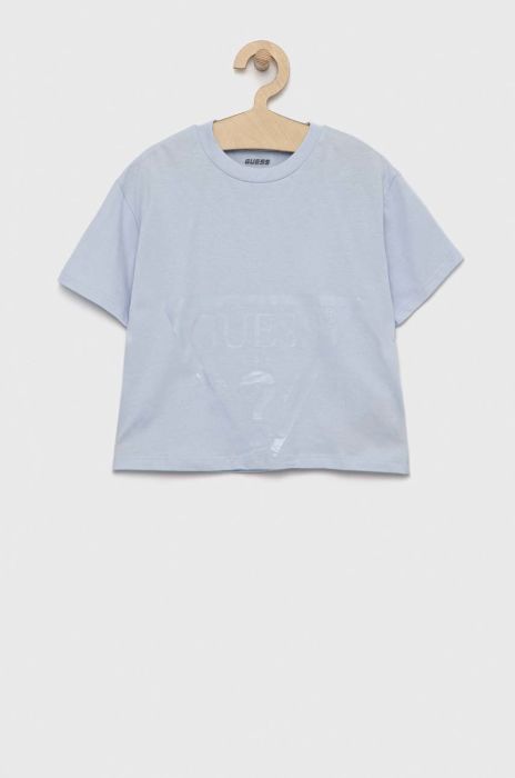 Дитяча бавовняна футболка Guess колір блакитний (2857229)