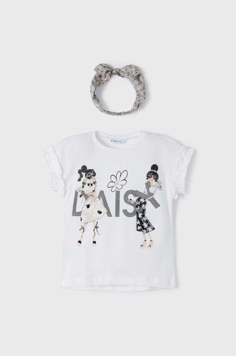 Дитяча бавовняна футболка Mayoral колір бежевий (2945158)