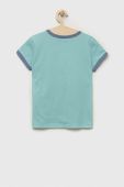 Дитяча бавовняна футболка United Colors of Benetton колір бірюзовий (3286325)