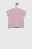 Бавовняна футболка для немовлят United Colors of Benetton колір рожевий
