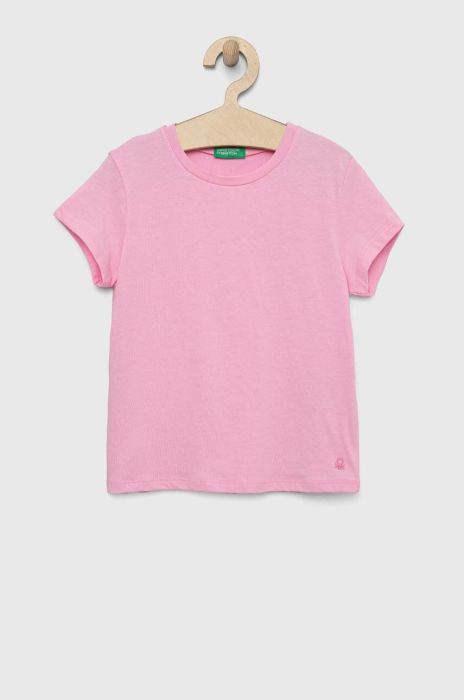 Дитяча бавовняна футболка United Colors of Benetton колір фіолетовий (2980825)