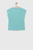 Дитяча бавовняна футболка United Colors of Benetton колір бірюзовий (3279976)