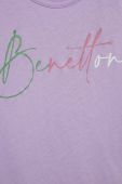 Дитячий бавовняний топ United Colors of Benetton колір фіолетовий (3275713)