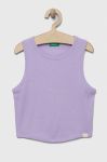 Дитячий бавовняний топ United Colors of Benetton колір фіолетовий (3283330)