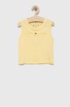 Дитячий бавовняний топ Tommy Hilfiger колір жовтий
