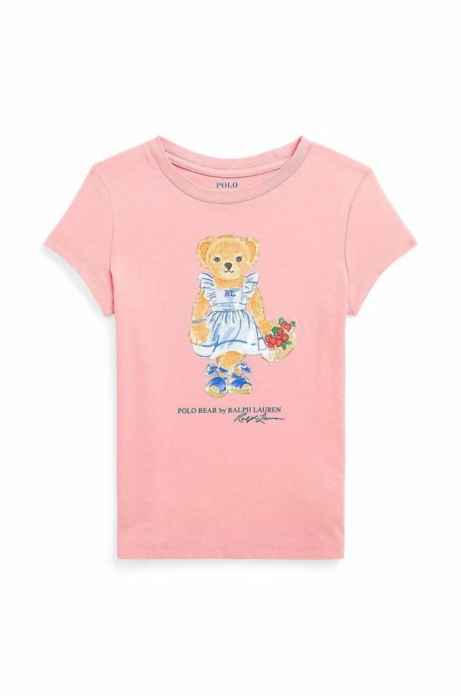 Дитяча бавовняна футболка Polo Ralph Lauren колір рожевий (3047216)