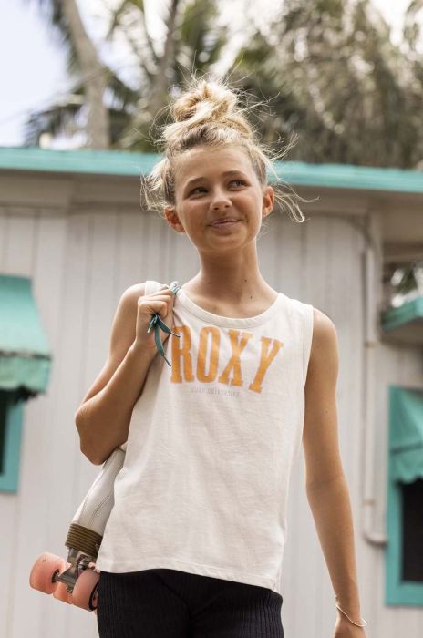 Дитячий бавовняний топ Roxy колір білий (3118398)
