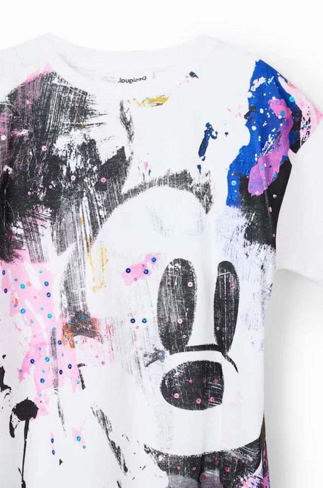 Дитяча бавовняна футболка Desigual x Disney колір білий