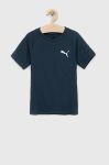 Дитяча футболка Puma EVOSTRIPE Tee B з принтом колір блакитний
