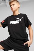 Дитяча бавовняна футболка Puma PUMA POWER Tee B колір чорний з принтом