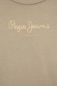 Дитяча бавовняна футболка Pepe Jeans колір бежевий з принтом (3167845)