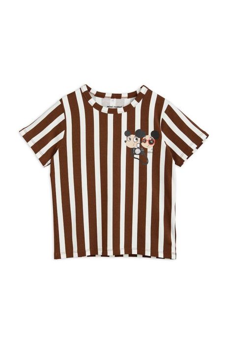 Дитяча футболка Mini Rodini колір коричневий візерунок