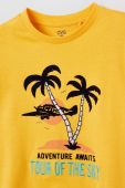 Дитяча бавовняна футболка OVS колір жовтий з принтом (3273042)