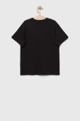 Дитяча бавовняна футболка United Colors of Benetton колір чорний з принтом (3280042)
