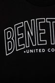 Дитяча бавовняна футболка United Colors of Benetton колір чорний з принтом (3075948)