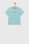 Дитяча бавовняна футболка United Colors of Benetton колір бірюзовий візерунок (3280125)