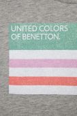 Дитяча бавовняна футболка United Colors of Benetton колір сірий з принтом (3054325)
