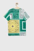 Дитяча бавовняна футболка United Colors of Benetton колір зелений візерунок (3289218)