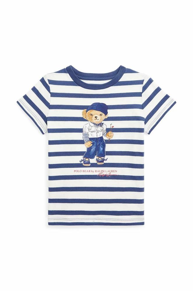 Дитяча бавовняна футболка Polo Ralph Lauren колір синій візерунок (3047326)