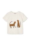 Дитяча бавовняна футболка Liewood колір бежевий з принтом (3154551)