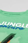 Дитяча бавовняна футболка zippy колір зелений з принтом (3160479)