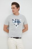 Футболка Guess чоловічий колір сірий з принтом (2887837)