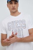 Бавовняна футболка Guess колір білий з аплікацією (2955702)