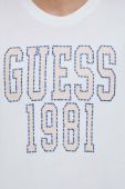 Бавовняна футболка Guess колір білий з аплікацією (2955702)