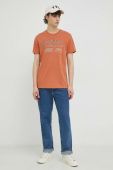 Бавовняна футболка G-Star Raw колір помаранчевий з принтом (2809968)