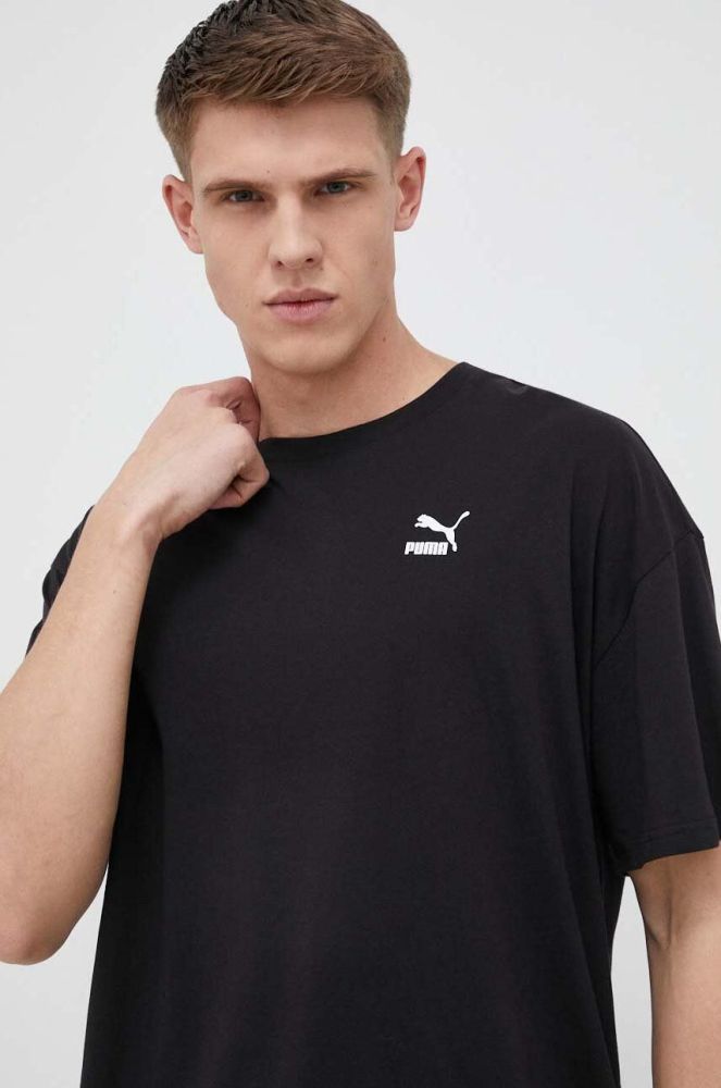 Бавовняна футболка Puma колір чорний однотонний 538070-88