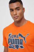 Бавовняна футболка Puma колір помаранчевий з принтом (3091804)