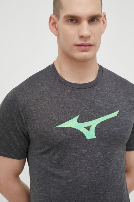 Бігова футболка Mizuno Core RB колір сірий з принтом