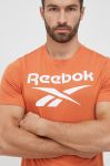 Бавовняна футболка Reebok колір помаранчевий з принтом