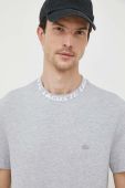 Футболка Lacoste чоловічий колір сірий з аплікацією