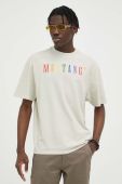 Бавовняна футболка Mustang колір бежевий з принтом (3292140)