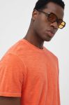 Бавовняна футболка United Colors of Benetton колір помаранчевий меланж