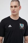 Бавовняна футболка adidas Performance колір чорний з принтом
