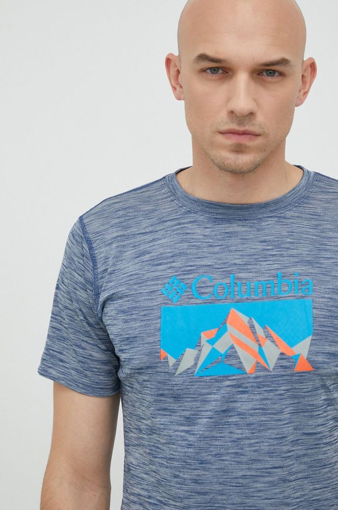 Спортивна футболка Columbia Zero Rules з принтом колір блакитний