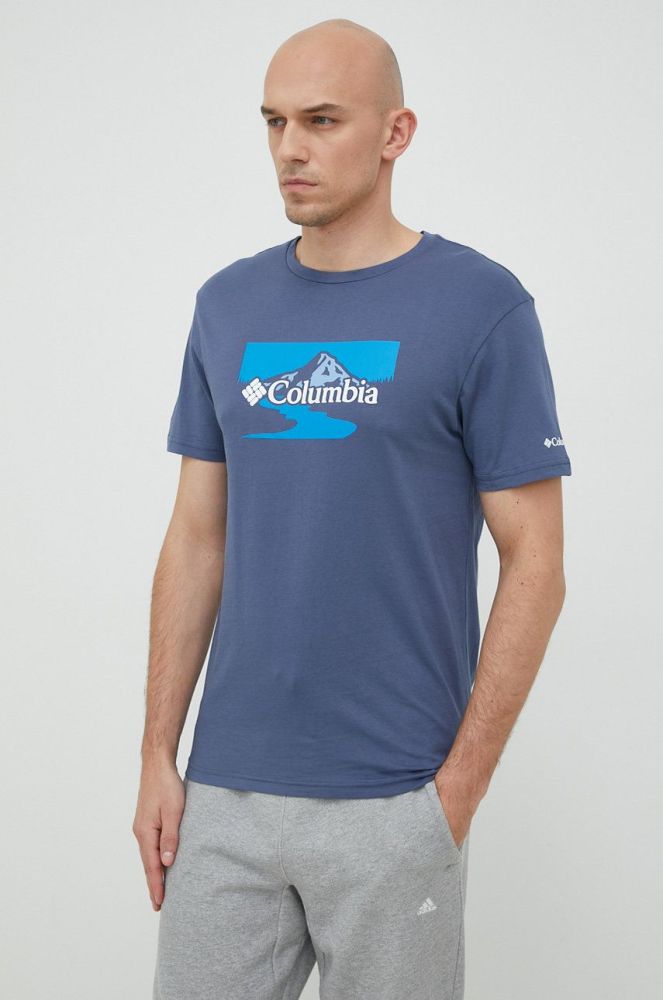 Бавовняна футболка Columbia з принтом 1934814.SS23-106 колір блакитний
